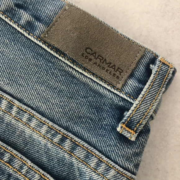 CARMAR Dallas Beatrice Zip Front Denim Mini Skirt 26 - Picture 5 of 7